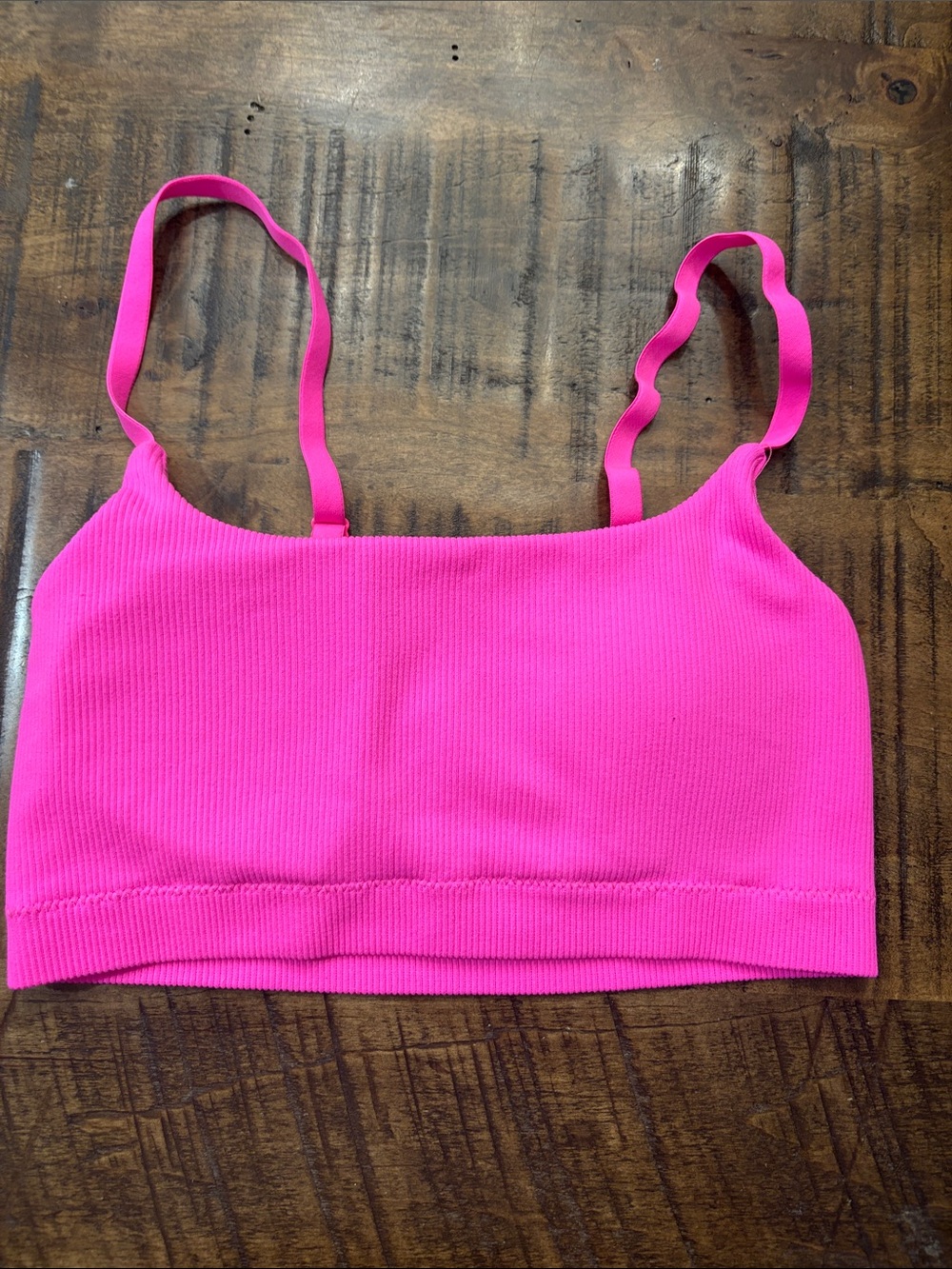 aerie Seamless Ribbed Bralette — Neon Pink